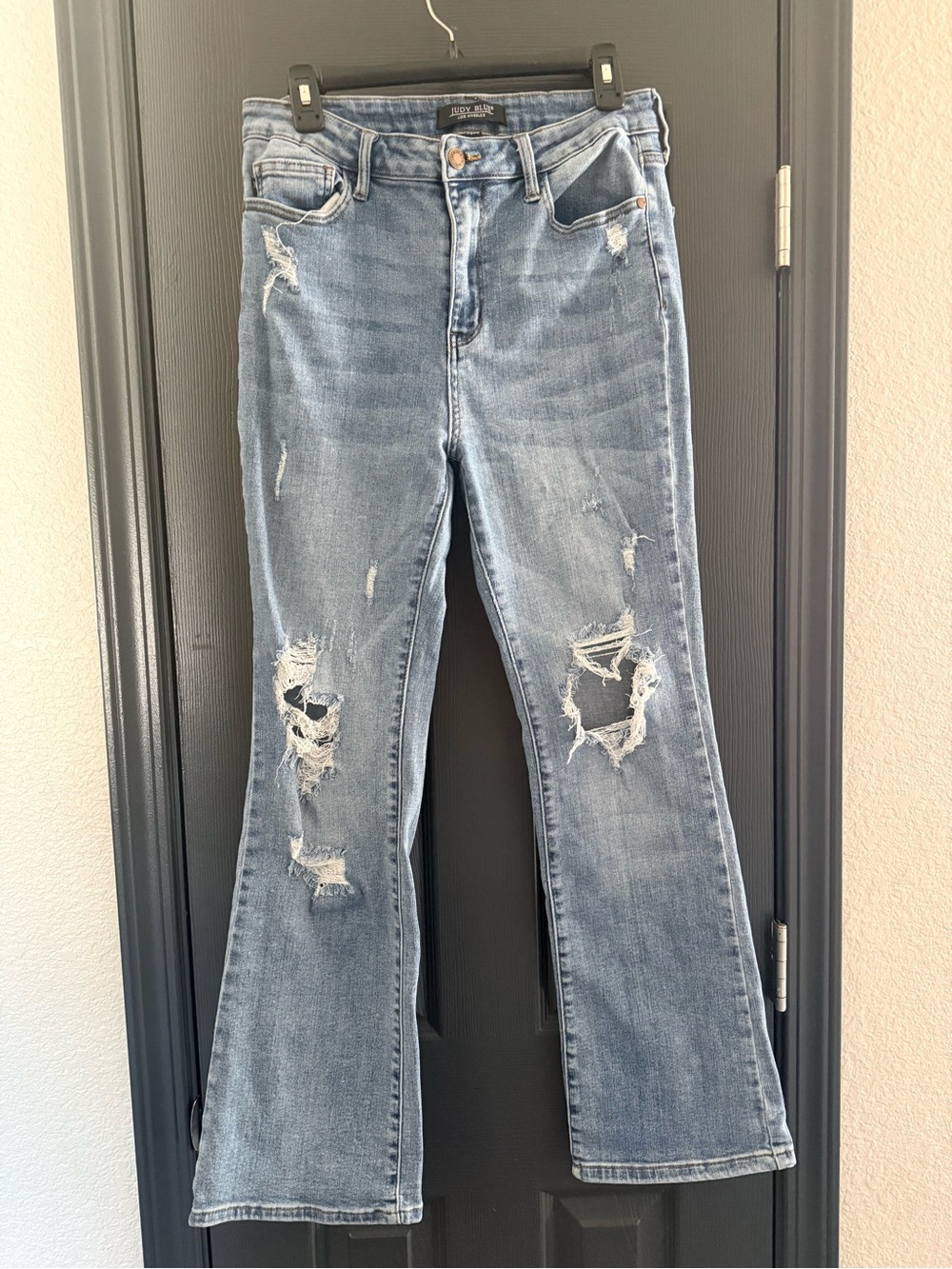 Judy Blue Light Blue Distressed slight flare Jeans